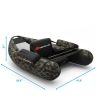 Inflatable Fishing Float Tube with Pump Storage Pockets and Fish Ruler