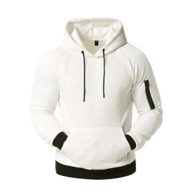 Men's Casual Hooded Sweatshirt Tops Hoodies (Color: White)