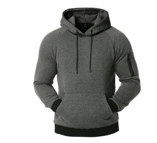 Men's Casual Hooded Sweatshirt Tops Hoodies (Color: Gray)