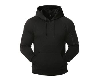 Men's Casual Hooded Sweatshirt Tops Hoodies (Color: Black)