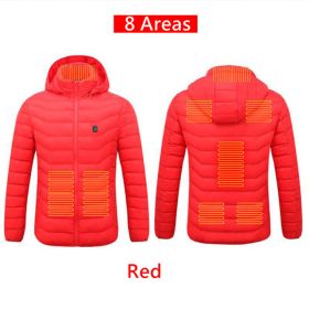 Men 9 Areas Heated Jacket USB Winter Outdoor Electric Heating Jackets Warm Sprots Thermal Coat Clothing Heatable Cotton jacket (size: M)