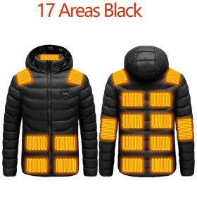 Men 9 Areas Heated Jacket USB Winter Outdoor Electric Heating Jackets Warm Sprots Thermal Coat Clothing Heatable Cotton jacket (size: XXL)