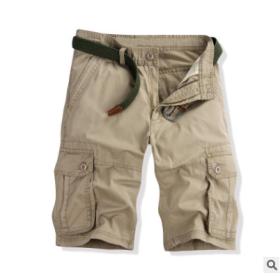 Mens Cargo Shorts with Pocket Cotton Relaxed Fit Casual Fashion Shorts Outdoor Wear (Color: 4)