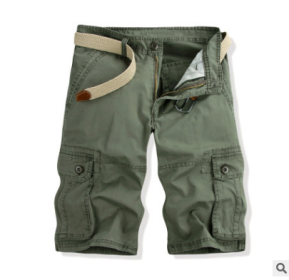 Mens Cargo Shorts with Pocket Cotton Relaxed Fit Casual Fashion Shorts Outdoor Wear (Color: 3)