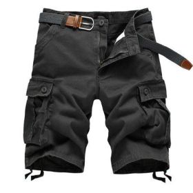 Mens Casual Shorts Pocket Beach Work Casual Short Comfy Fashion Sport Loose Active Trouser (Color: Dark  Gray)