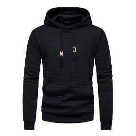 Mens Hooded Sweatshirt Casual Long Sleeve Drawstring Waffle Knit Pullover Hoodies (size: XXL)