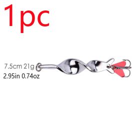 `1pc Spinner Spoon Fishing Lure; 10g 14g 21g 28g Fishing Lure Baits Treble Hook For Trout Pike Pesca; Fish Tackle (size: 2.95in)