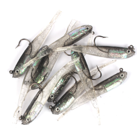 10pcs Lure Artificial Lure With Hook; Small Gray Fish Simulation Soft Bait (Color: With Hook)