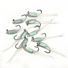 10pcs Lure Artificial Lure With Hook; Small Gray Fish Simulation Soft Bait (Color: With Hook(luminous))