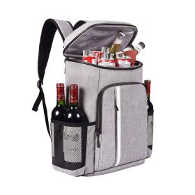 Lightweight Beach Cooler Backpack for Picnics Camping Hiking (Color: Gray)