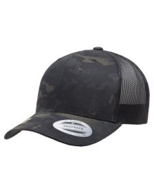 YP Classics® Retro Trucker Multicam® Snapback - MULTICAM - OS (Color: BLACK MULTICAM)