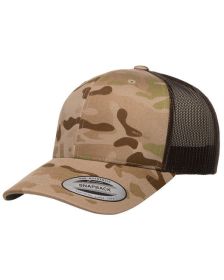 YP Classics® Retro Trucker Multicam® Snapback - MULTICAM - OS (Color: MLTICM ARID/ BRN)